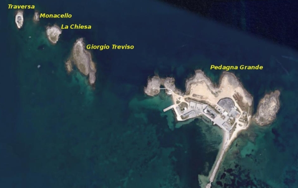 Le isole delle Pedagne. Elaborazione da Google Maps