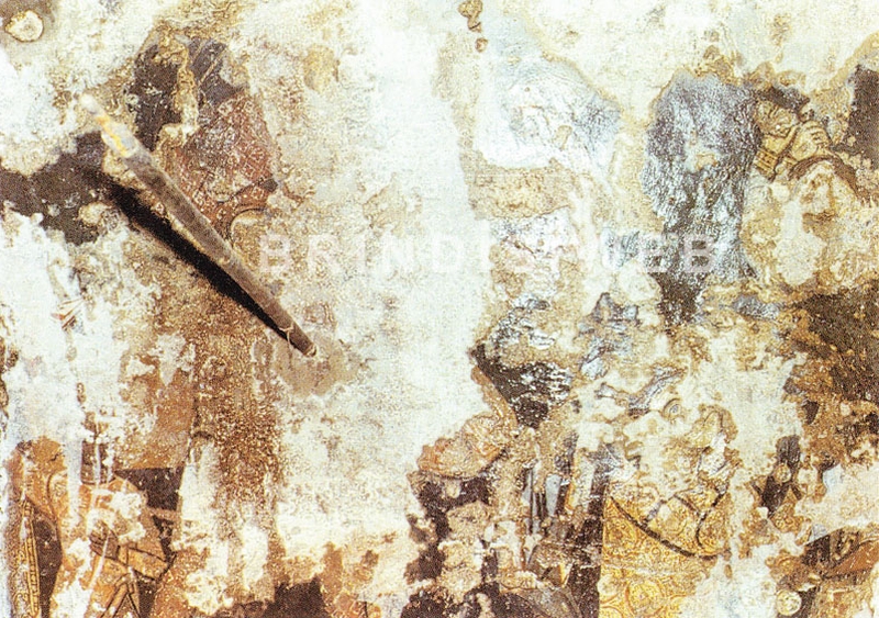 Tracce dell'affresco della Natività nella Grotta dell'Eremita