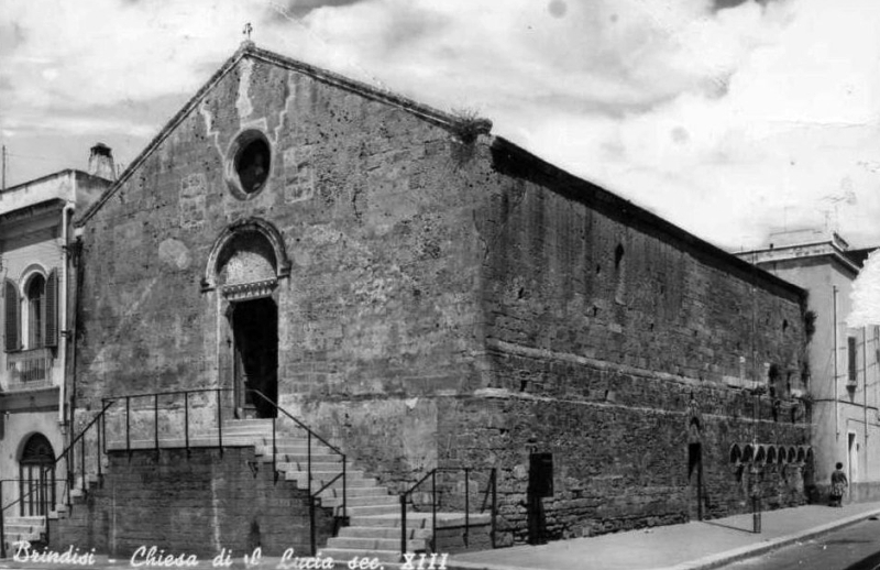 Brindisi. Chiesa di Santa Lucia. Cartolina degli anni Sessanta - coll. G. Membola(C)