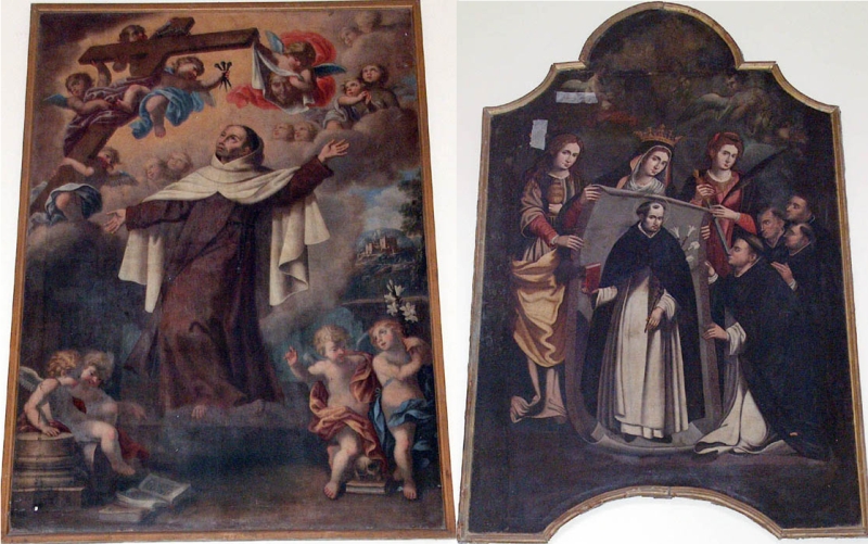 sx: Ignoto meridionale, San Giovanni della Croce, XVIII secolo - dx: Ignoto meridionale, Il miracolo di Soriano, XVIII secolo