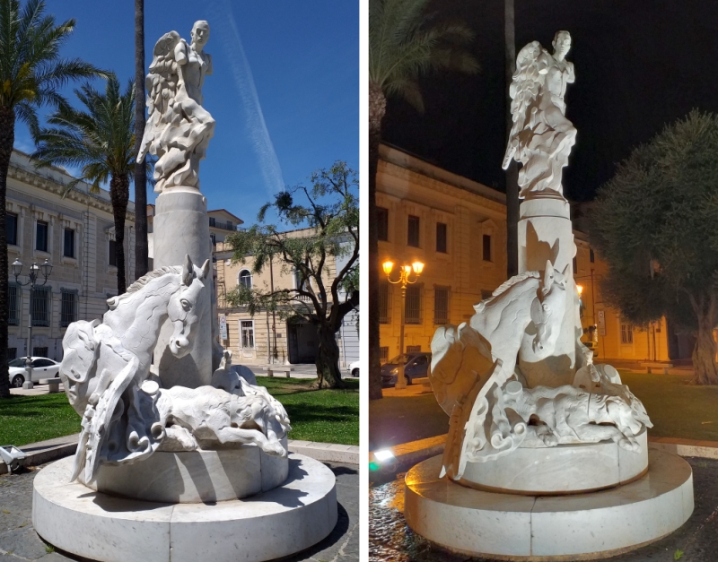 Floriano Bodini. Monumento a Virgilio (Brindisi, piazza Vittorio Emanuele II)