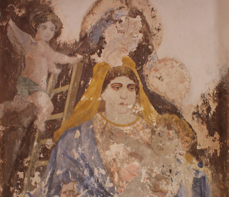 Brindisi. Chiesa della Madonna della Scala. Interno. Il doppio affresco della Madonna della Scala