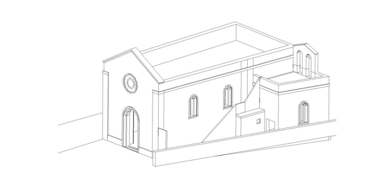 Brindisi. Chiesa Santa Maria del Monte, disegno ing Fabio Intiglietta