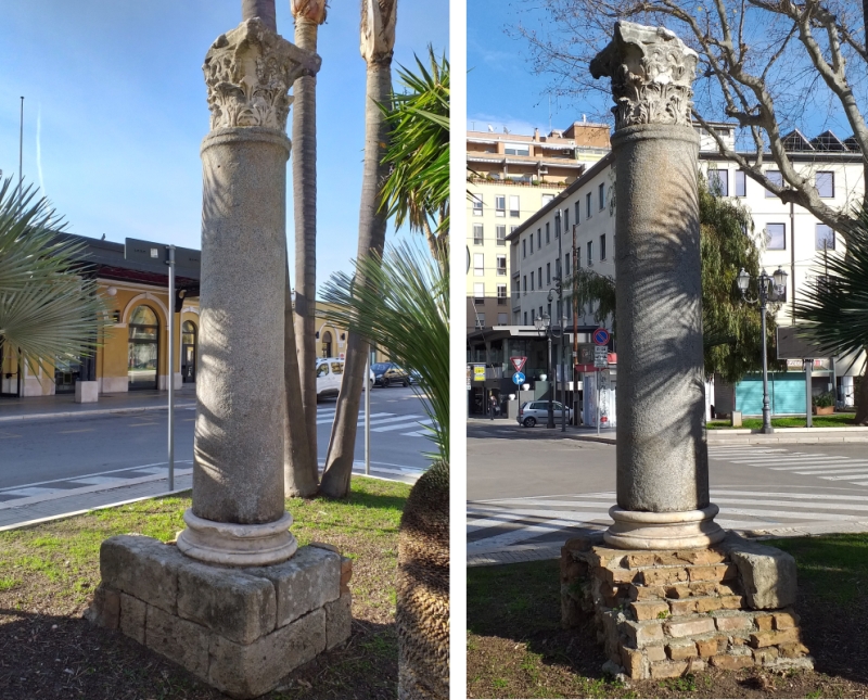 Brindisi, piazza Crispi e la colonna in granito