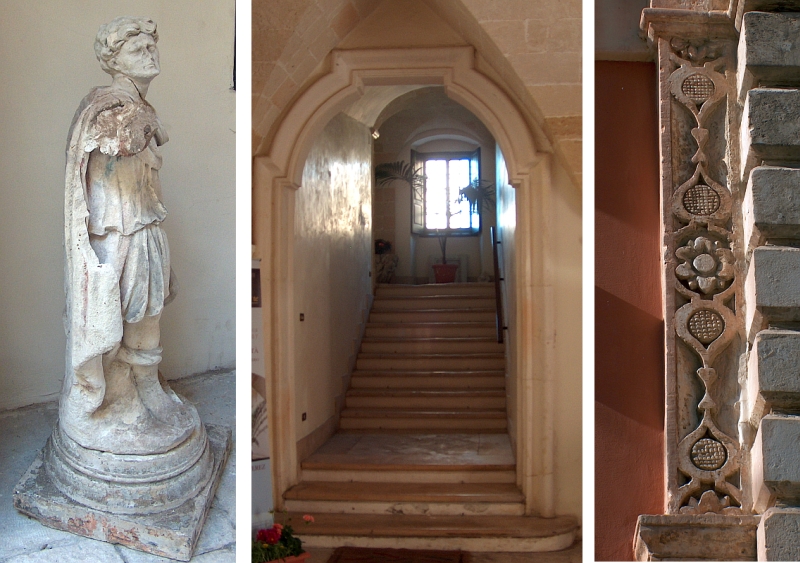 Palazzo Perez. Statua e elementi architettonici