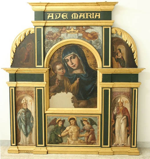 Brindisi, Chiesa di S. Lucia. Il polittico cinquecentesco della Madonna del Dolce Canto proveniente dall'abbazia di Santa Maria