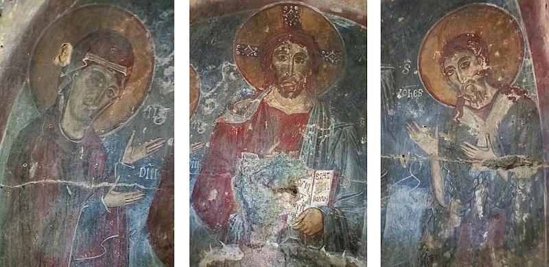 Cripta di San Giovanni. Dettaglio figure della Deesis