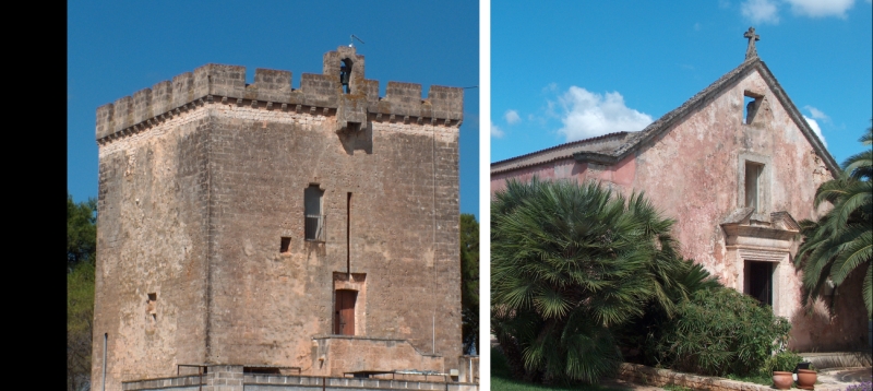 San Donaci. Borgo San Giacomo. Chiesetta di Santa Maria e Torre normanna