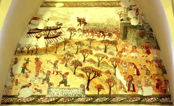 San Pancrazio Salentino, chiesa di San Antonio da Padova, affresco dell'assalto del 1547