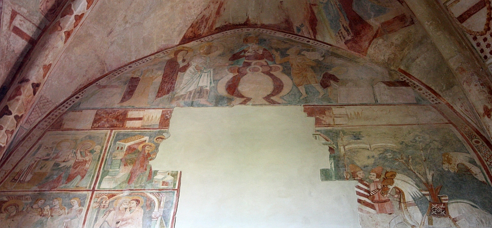 Brindisi. Chiesa di Santa Maria del Casale. <em>Le nozze di Cana</em>, scena superiore sulla parete meridionale dell'abside