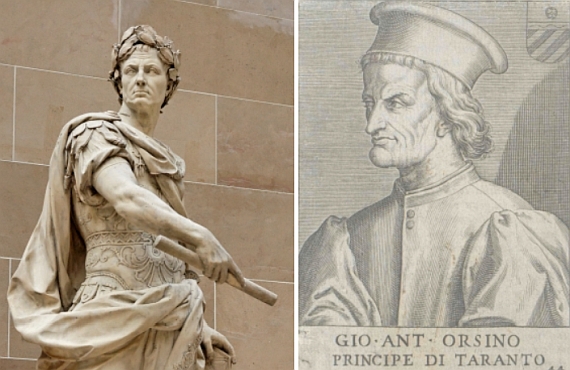 (sx): Statua di Giulio Cesare realizzata nel 1696 dallo scultore francese Nicolas Coustou, oggi esposta al Museo del Louvre