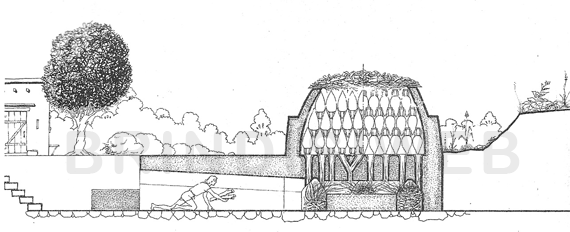 Ricostruzione della fornace di Apani - disegno di Eugenio Rubini(1)