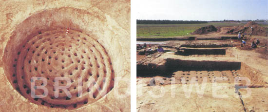 Insediamento di Giancola, le camere di cottura della fornace a forma circolare (sx) e delle due fornaci "gemelle" (dx) a forma rettangolare(3)