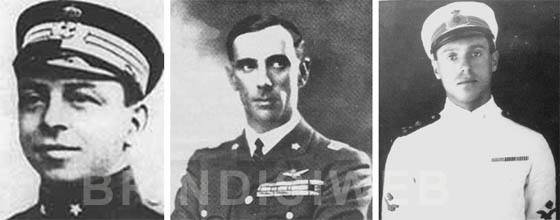 Da sx: Orazio Pierozzi, Umberto Maddalena e Francesco de Pinedo