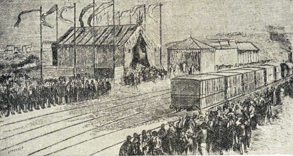 Inaugurazione del tronco ferroviario - Illustrazione Emporio Pittoresco