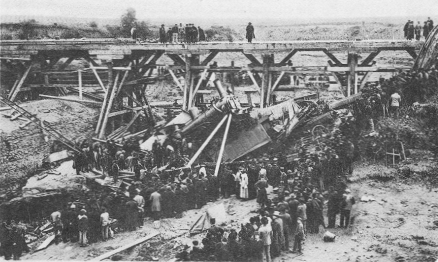 Cartolina d'epoca del disastro sul ponte del Cillarreyes avvenuto il 12 gennaio 1902 (coll. La Valigia delle Indie)