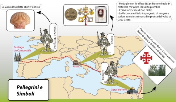 Brindisi. Tempio di San Giovanni al Sepolcro. Il graffito (evidenziato) del veliero inciso sul muro esterno