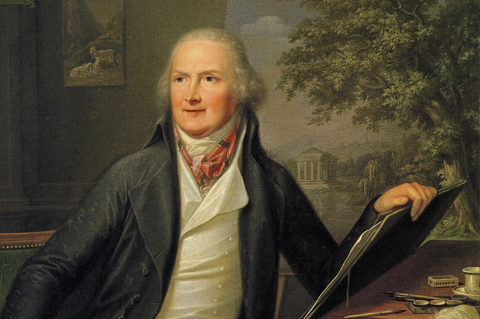 Augusto Nicodemo: <em>Jacob Philipp Hackert nel suo studio</em>. 1797 (particolare)