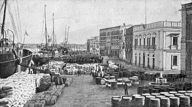 Botti in attesa dell'imbarco sui velieri sul lungomare di Brindisi