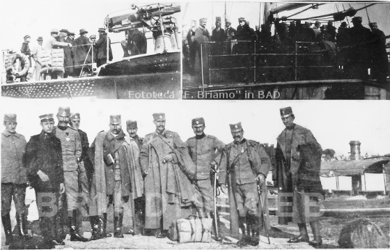 o Stato Maggiore dell'Esercito serbo e parlamentari serbi appena sbarcati a Brindisi (fototeca Briamo, Biblioteca Arcivescovile "A. De Leo")