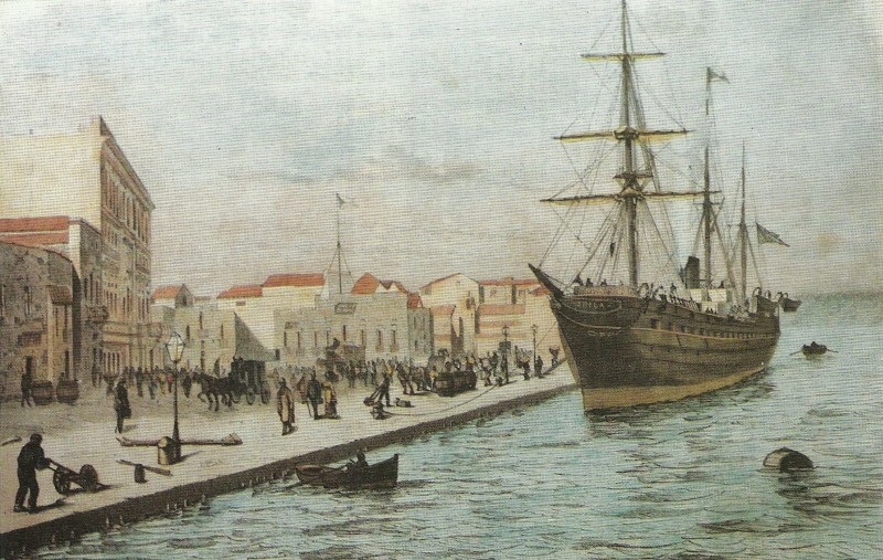 Stampa dell'epoca relativa all'arrivo della Valigia delle Indie a Brindisi nel 1875