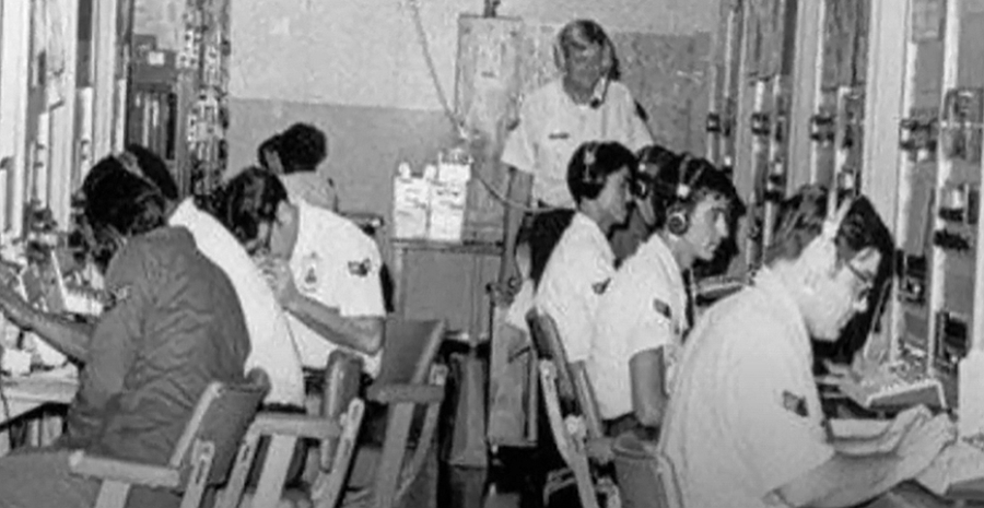 La sala radio della Base Usaf (foto concessa da forum di ex operatori della base)