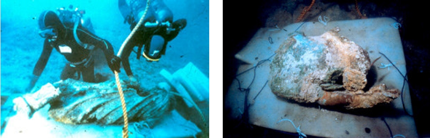 Ritrovamento della statua di togato e del torso virile