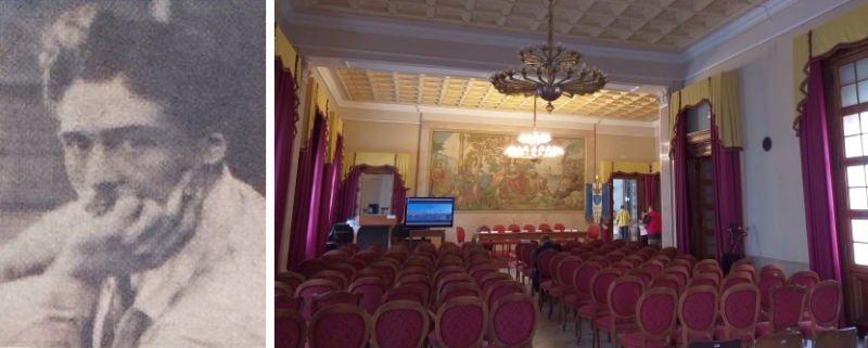 Mario Prayer e a dx il Salone di Rappresentanza della Provincia di Brindisi