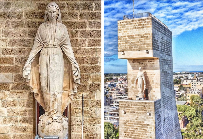 Brindisi. La statua della Vergine Maria nel dente del Monumento al Marinaio d'Italia (ph. Stefano Piccirillo)