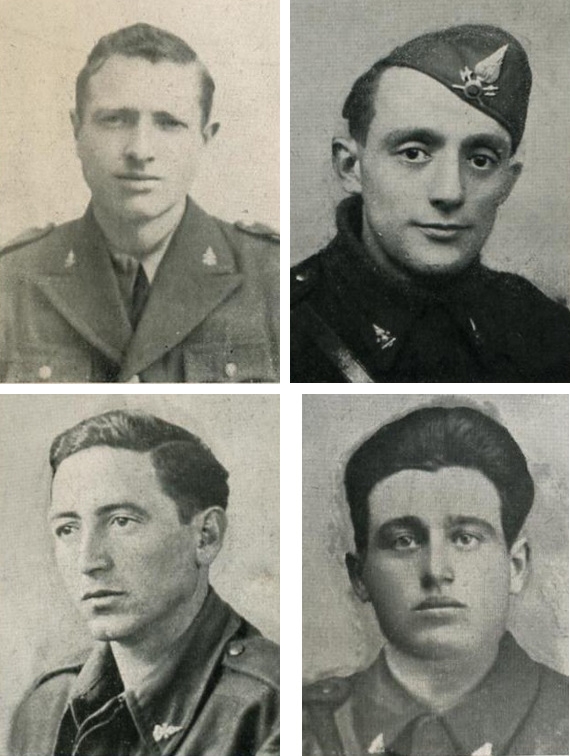 In alto: Natale Casadio e Ivo Benedetti, vigili del fuoco del 69° Corpo di Ravenna - in basso Francesco Carrino e Filippo Giuliano, vigili del fuoco del 17° Corpo di Brindisi